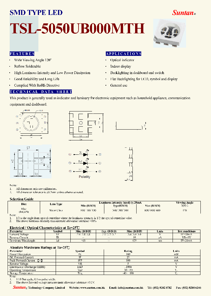 TSL-5050UB000MTH_8396631.PDF Datasheet