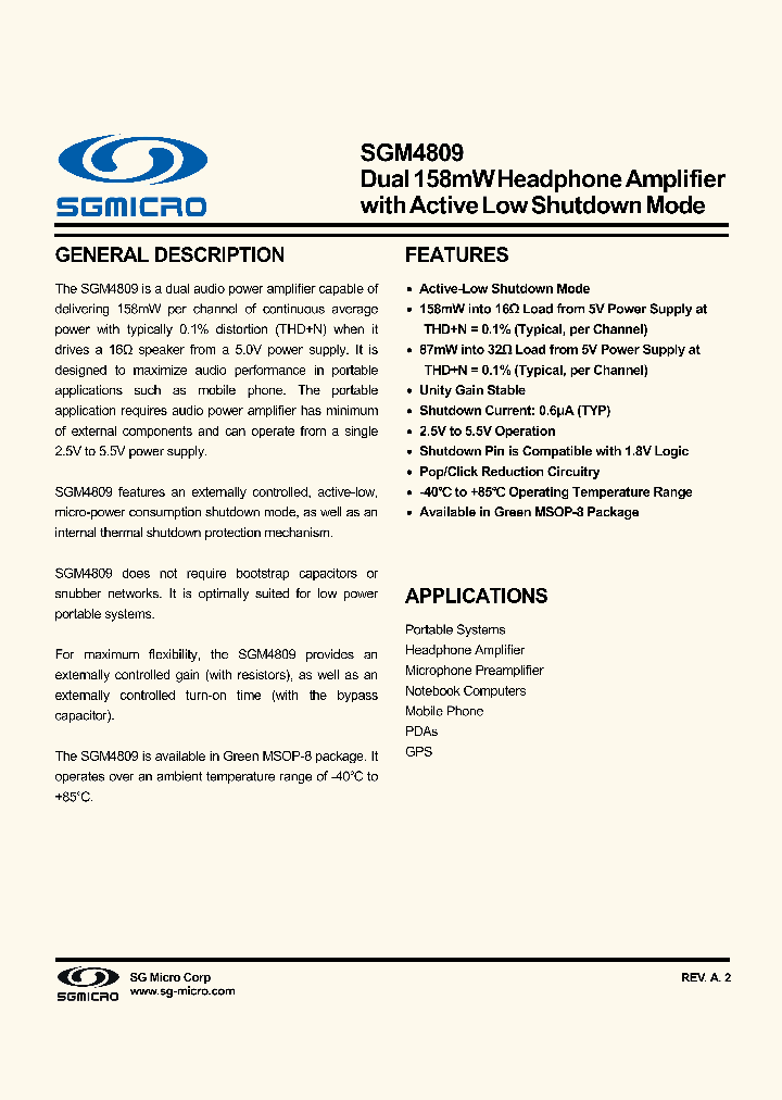 SGM4809_8396826.PDF Datasheet