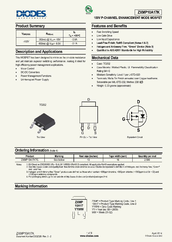ZXMP10A17K-15_8397133.PDF Datasheet