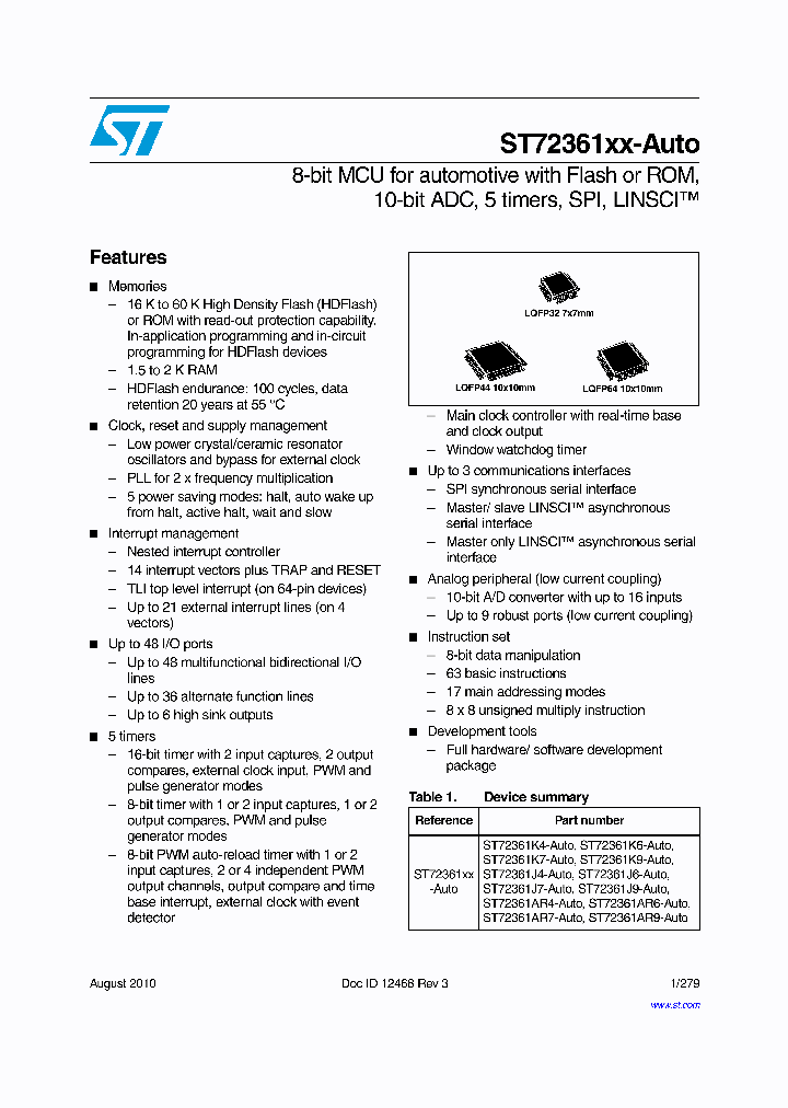 ST72F361K9TCXS_8397594.PDF Datasheet