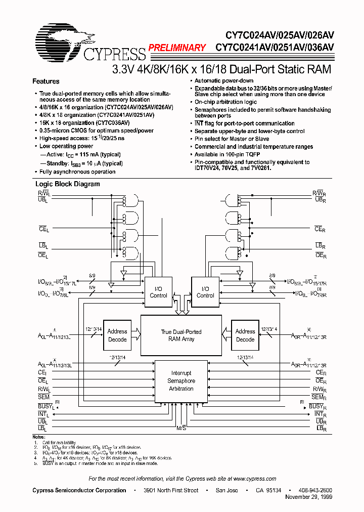 CY7C026AV-20AI_8397850.PDF Datasheet