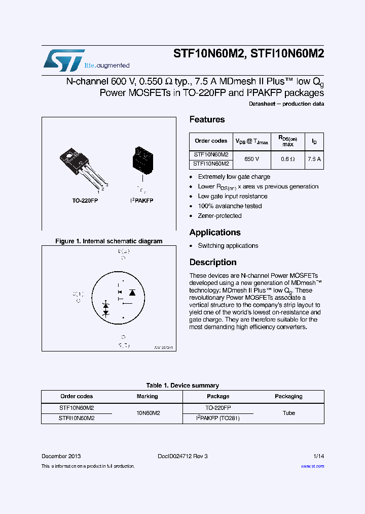 STFI10N60M2_8398969.PDF Datasheet