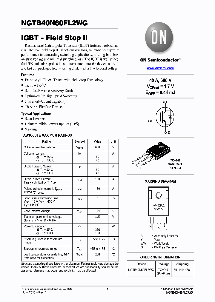 NGTB40N60FL2WG_8399174.PDF Datasheet