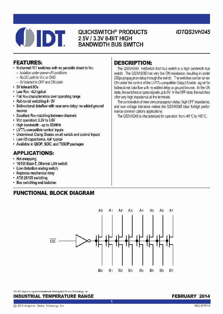 IDTQS3VH245_8399368.PDF Datasheet
