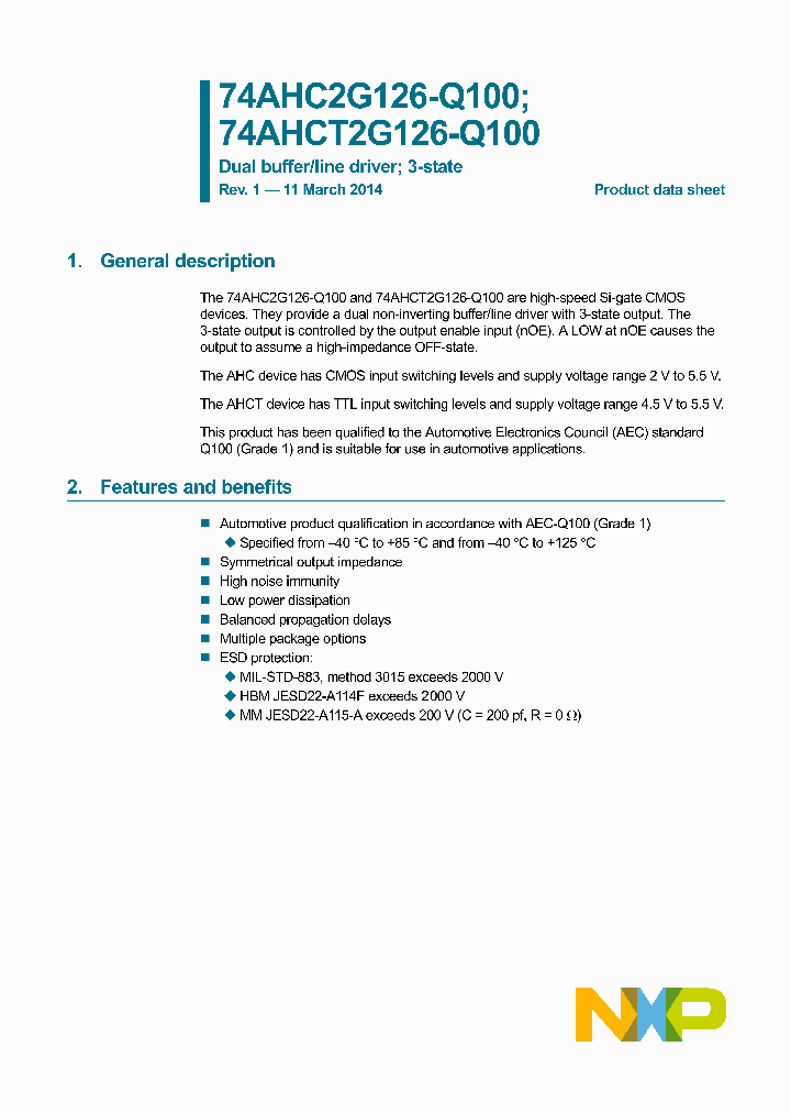 74AHC2G126DC-Q100_8399592.PDF Datasheet
