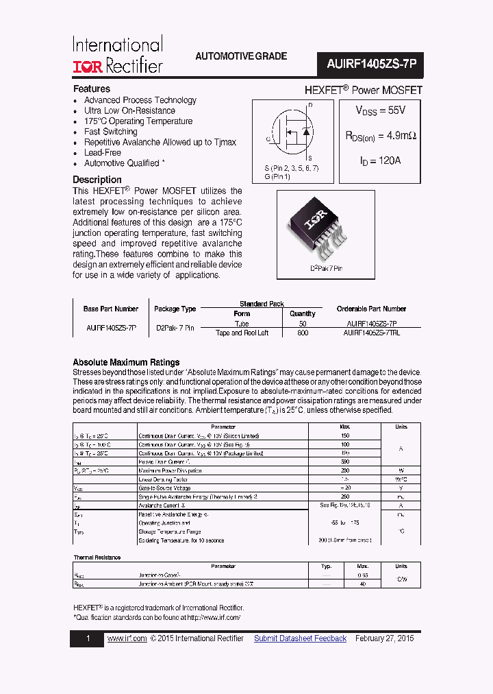 AUIRF1405ZS-7P_8403467.PDF Datasheet