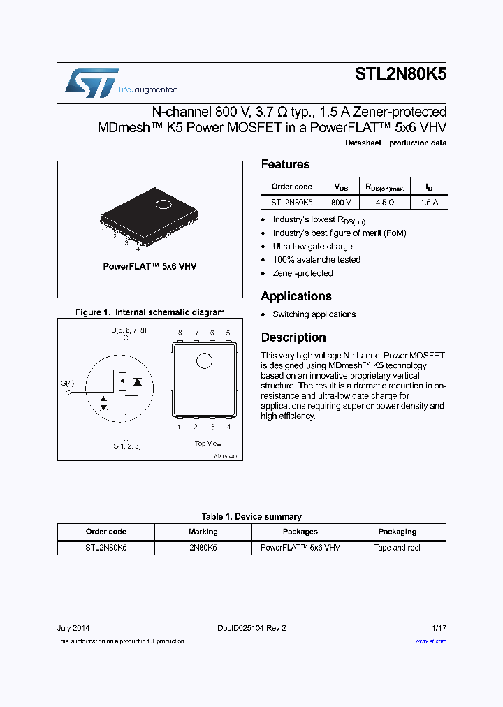STL2N80K5_8404078.PDF Datasheet