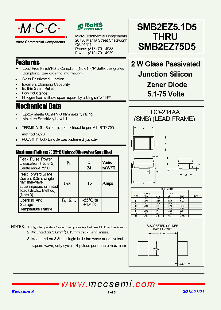 SMB2EZ91D5_8405293.PDF Datasheet
