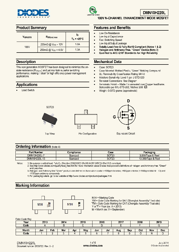 DMN10H220L_8405362.PDF Datasheet