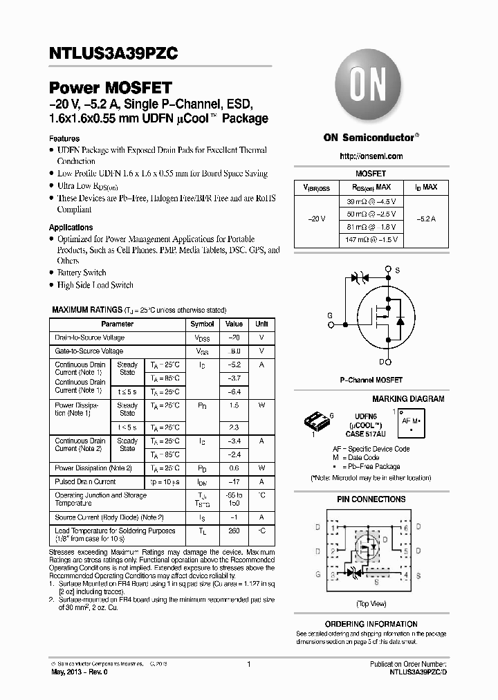 NTLUS3A39PZCTAG_8405914.PDF Datasheet