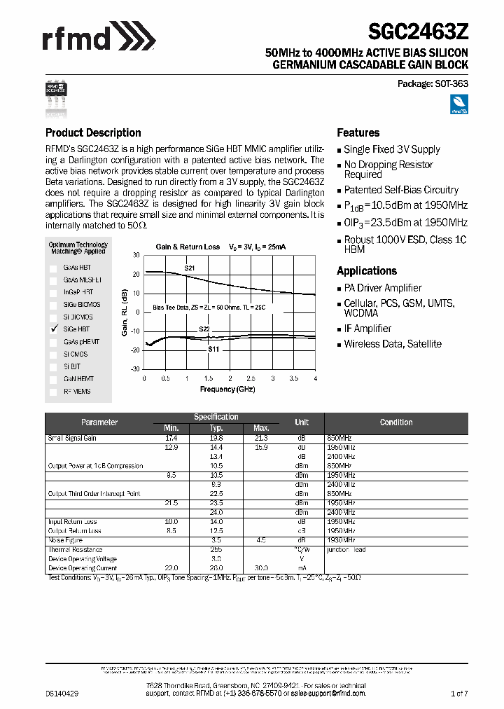 SGC2463ZPCK2_8407113.PDF Datasheet