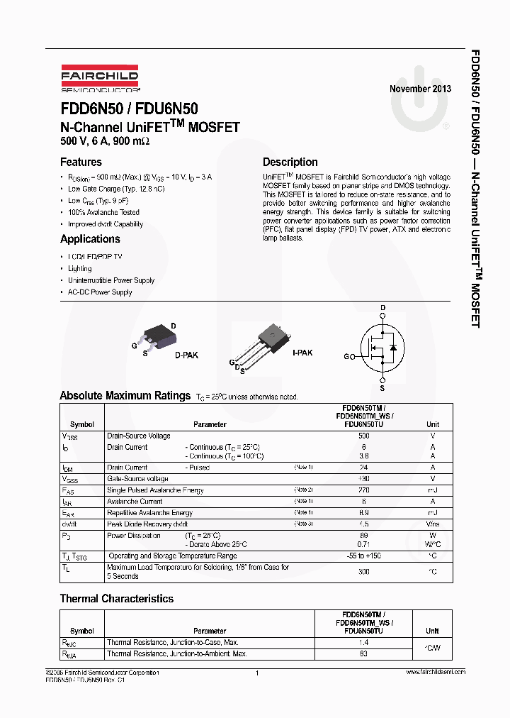 FDD6N50TM-WS_8408702.PDF Datasheet