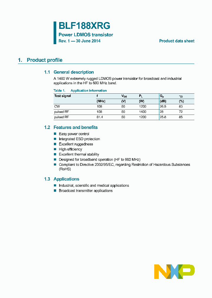 BLF188XRG-15_8409028.PDF Datasheet