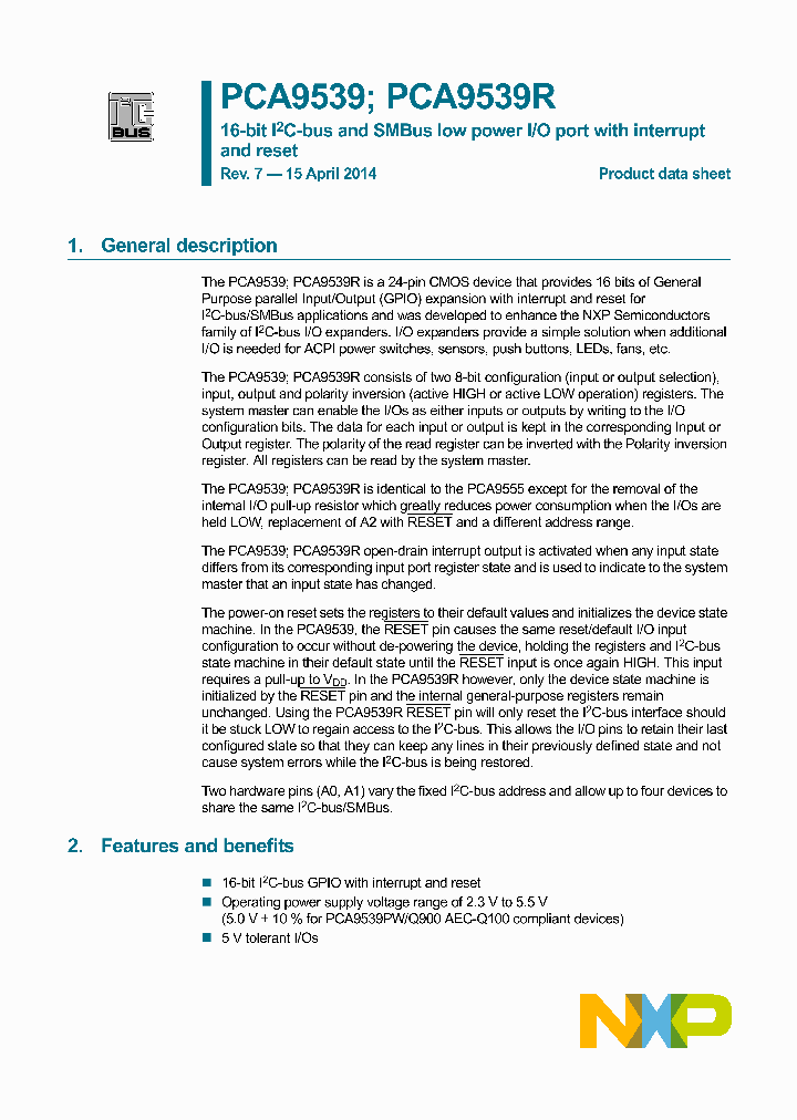 PCA9539RPW_8409465.PDF Datasheet