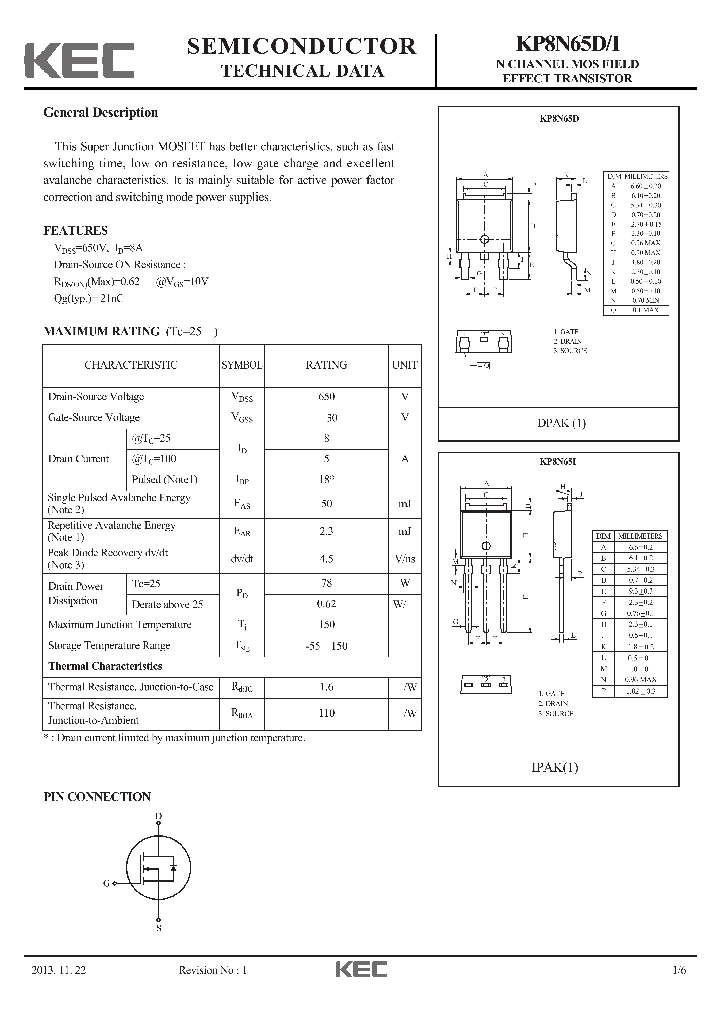 KP8N65D_8410313.PDF Datasheet