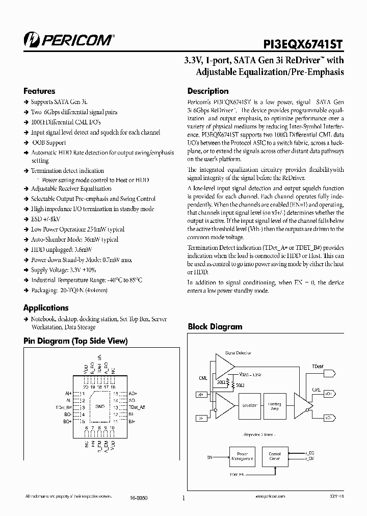 PI3EQX6741STZDE_8410497.PDF Datasheet