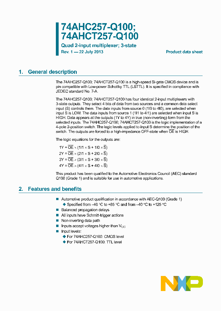 74AHC257PW-Q100_8412812.PDF Datasheet