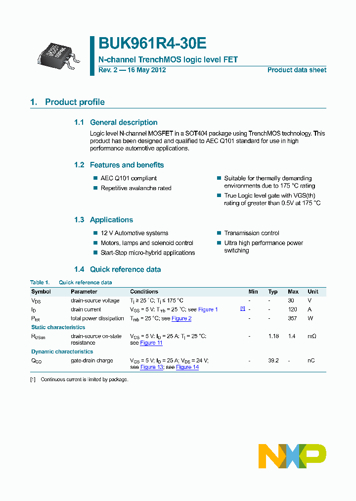 BUK961R4-30E_8416856.PDF Datasheet