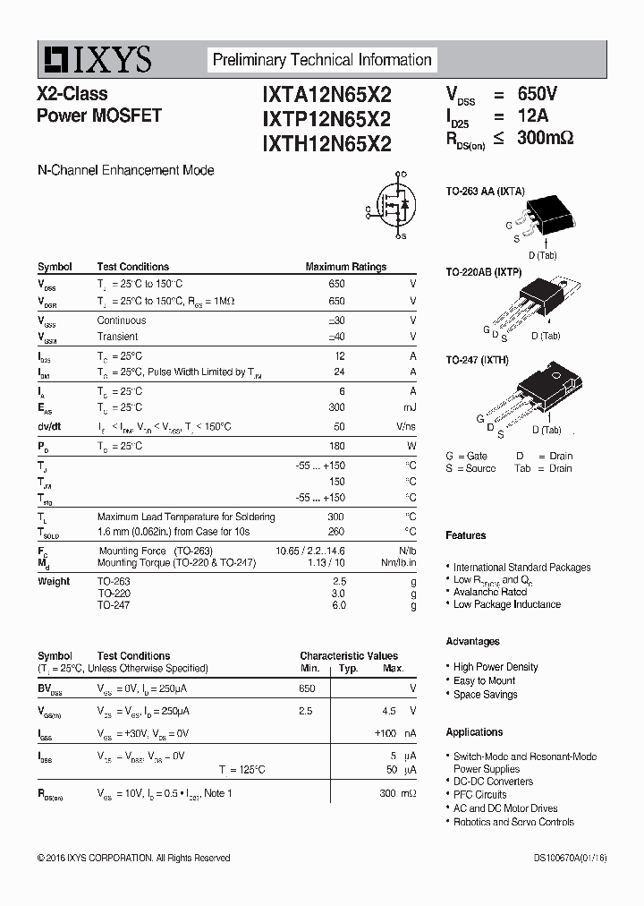 IXTA12N65X2_8417521.PDF Datasheet