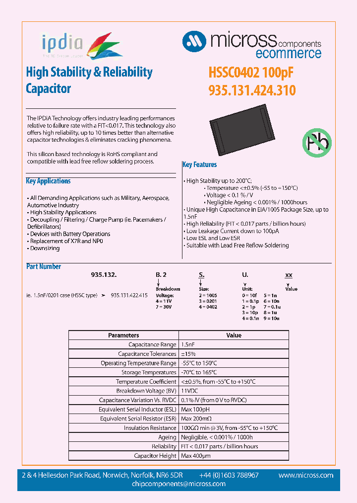 HSSC0402-100PF_8419755.PDF Datasheet