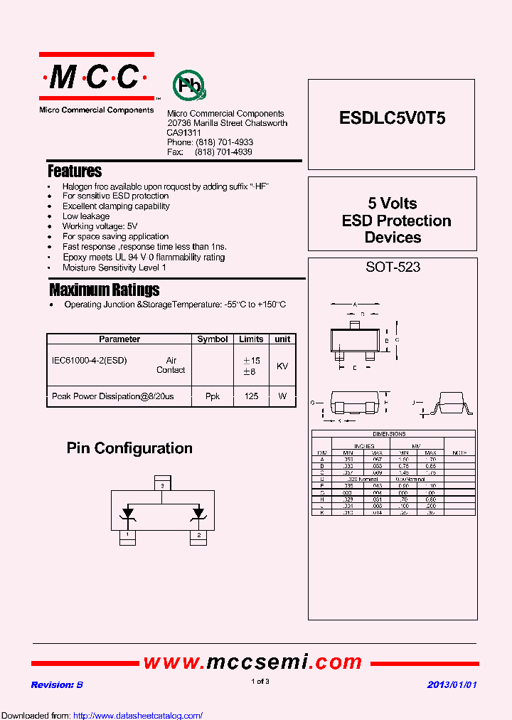ESDLC5V0T5_8420535.PDF Datasheet