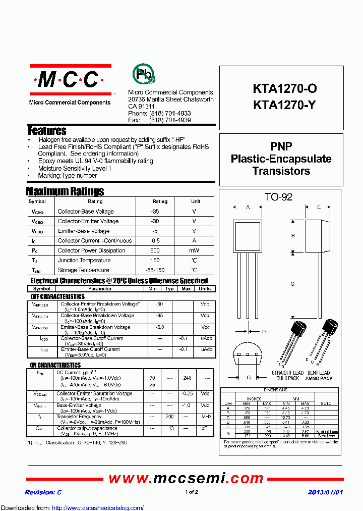 KTA1270-O_8421248.PDF Datasheet