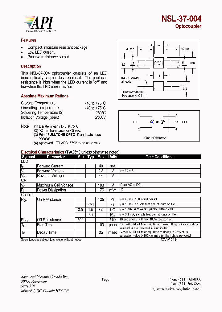 NSL-37-004_8420621.PDF Datasheet