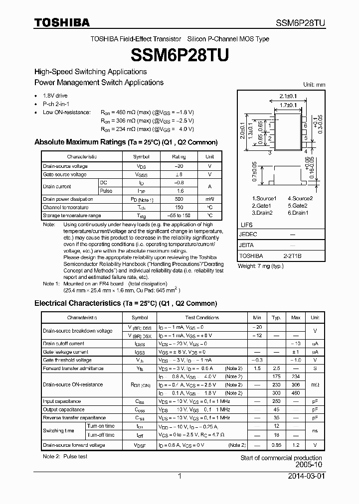 SSM6P28TU_8421955.PDF Datasheet