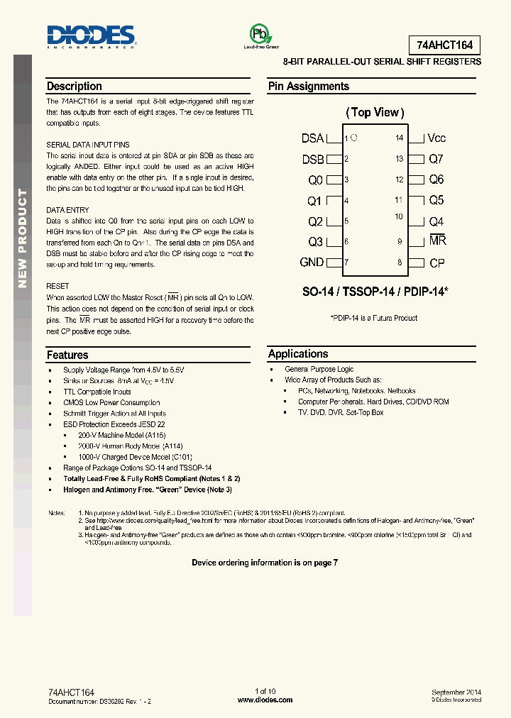 74AHCT164S14-13_8422799.PDF Datasheet