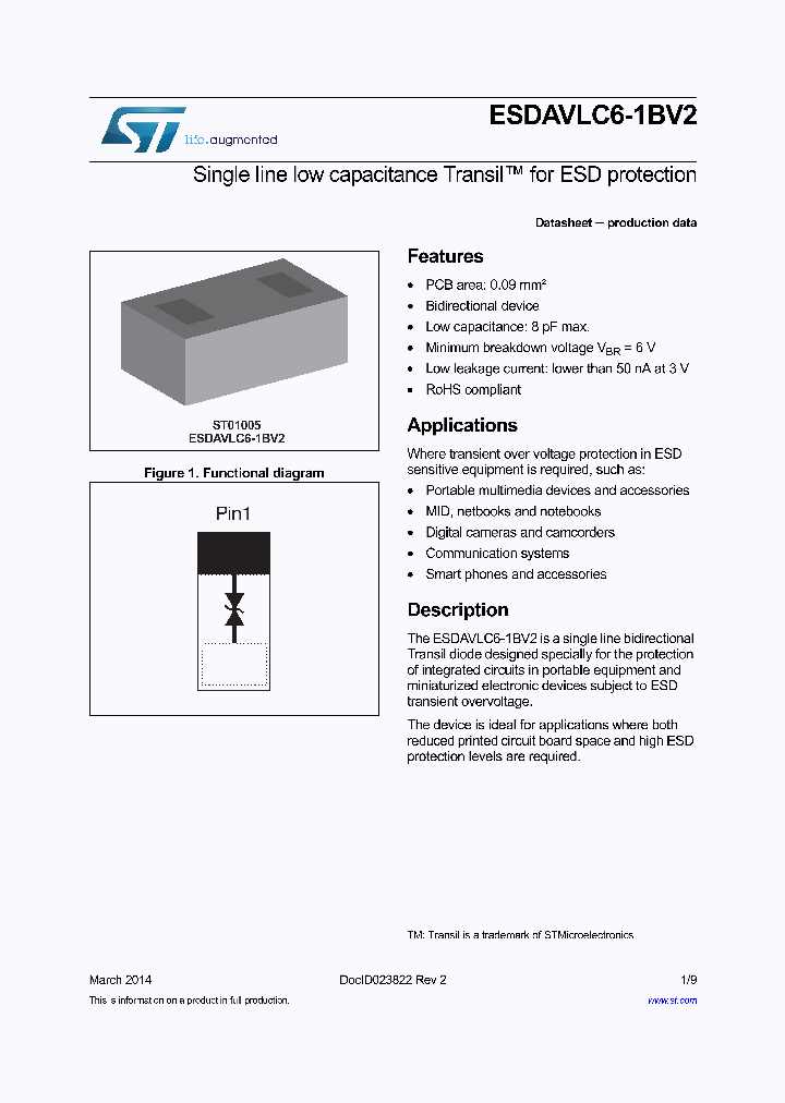 ESDAVLC6-1BV2_8423691.PDF Datasheet
