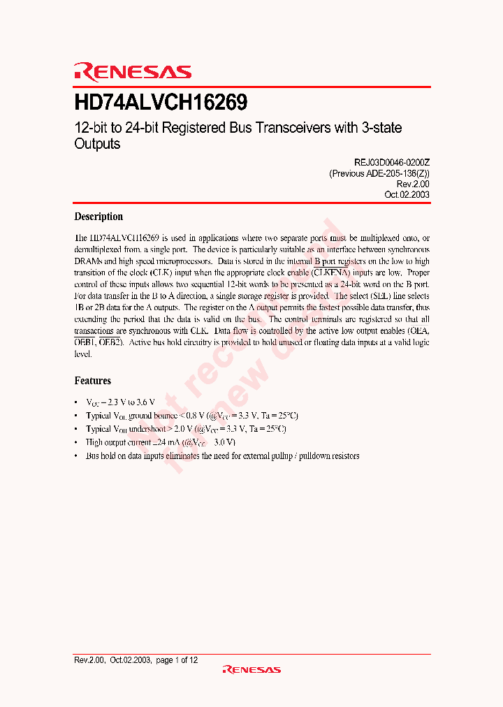 HD74ALVCH16269_8426080.PDF Datasheet