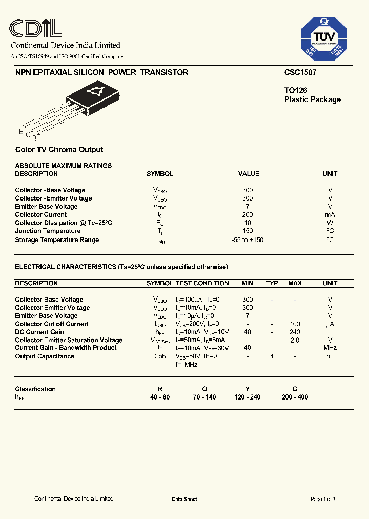 CSC1507Y_8425125.PDF Datasheet