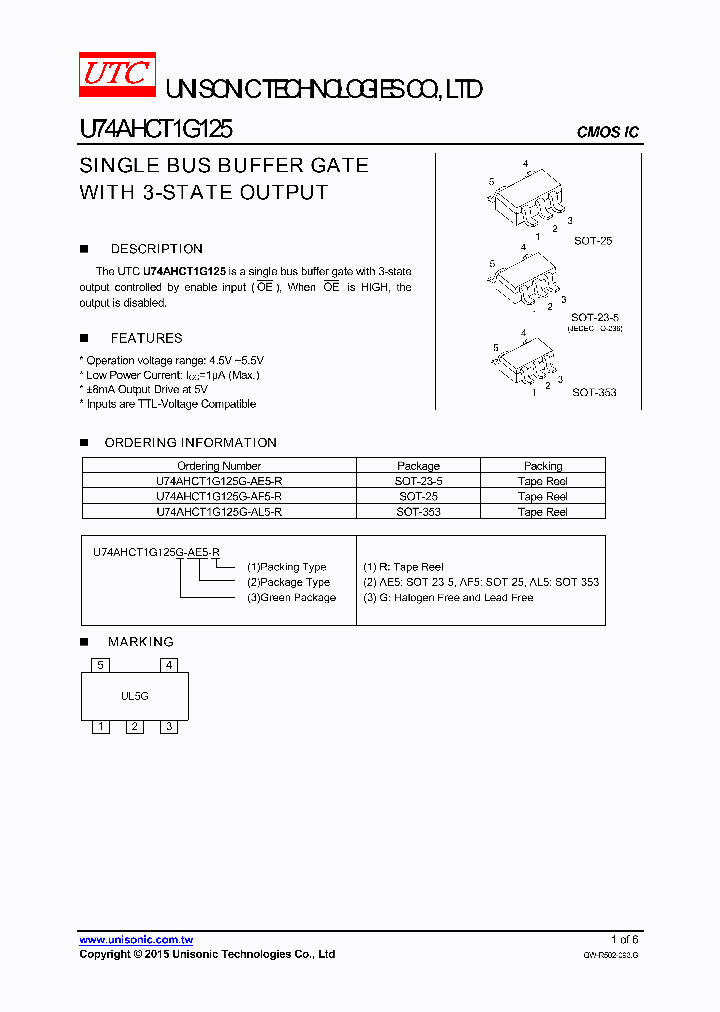 U74AHCT1G125G-AE5-R_8428550.PDF Datasheet