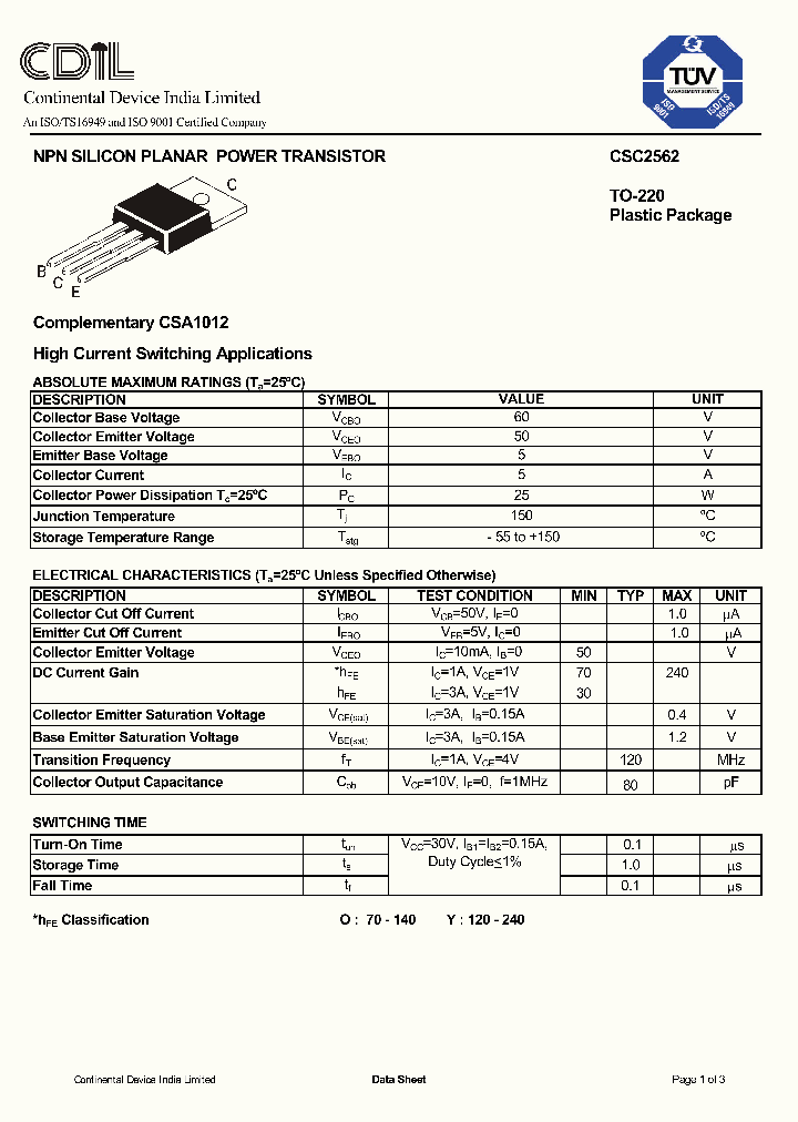 CSC2562Y_8427575.PDF Datasheet