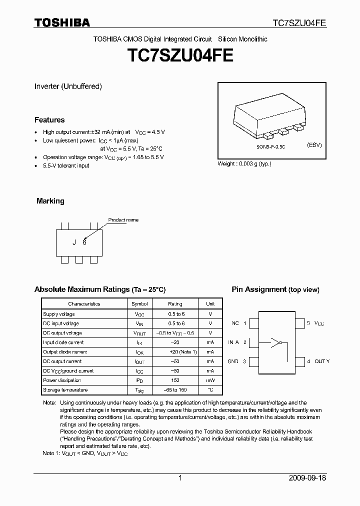 TC7SZU04FE_8430375.PDF Datasheet