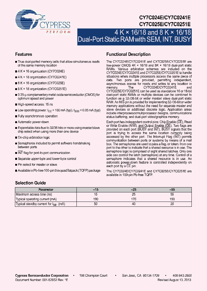CY7C025E-25AXCT_8427941.PDF Datasheet