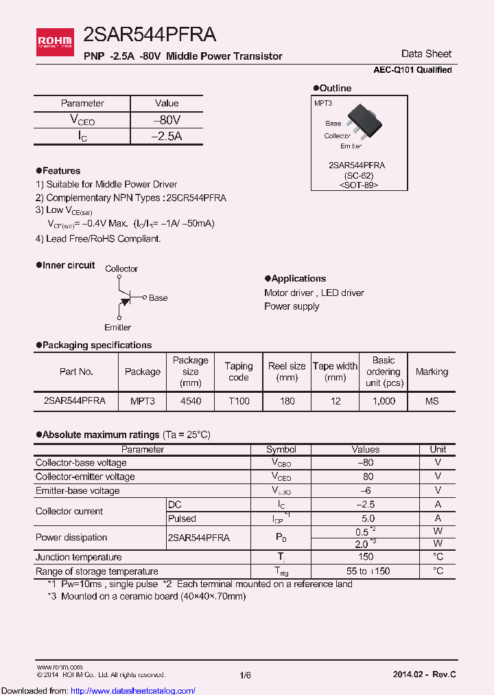 2SAR544PFRAT100_8431196.PDF Datasheet