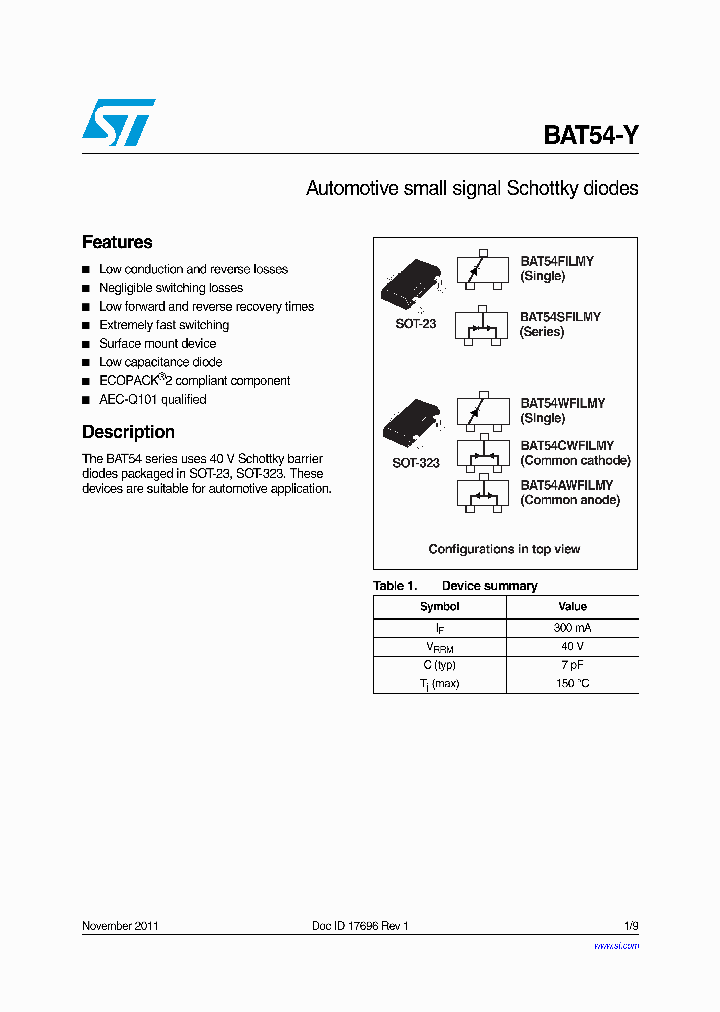 BAT54SFILMY_8432213.PDF Datasheet