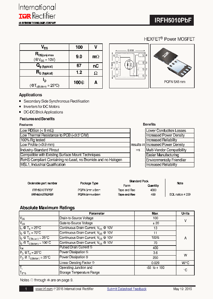 IRFH5010PBF-15_8435994.PDF Datasheet