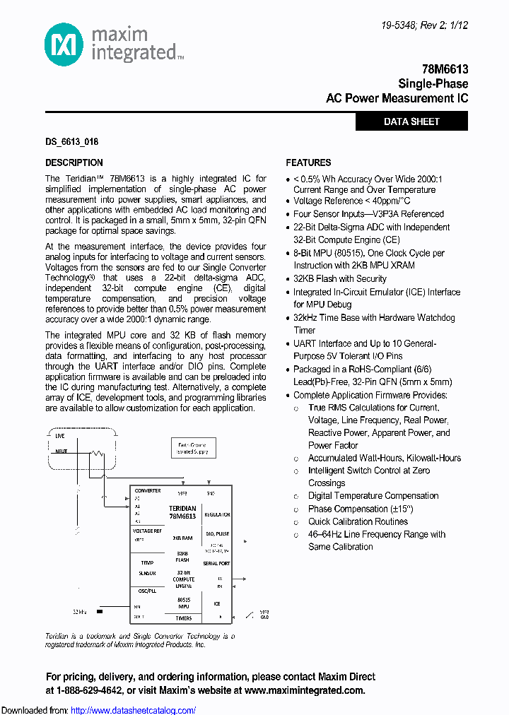 78M6613-SP-1_8433370.PDF Datasheet
