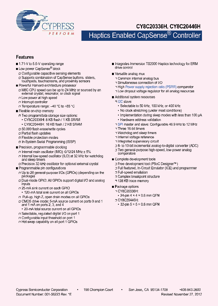 CY8C20446H-24LQXI_8436200.PDF Datasheet