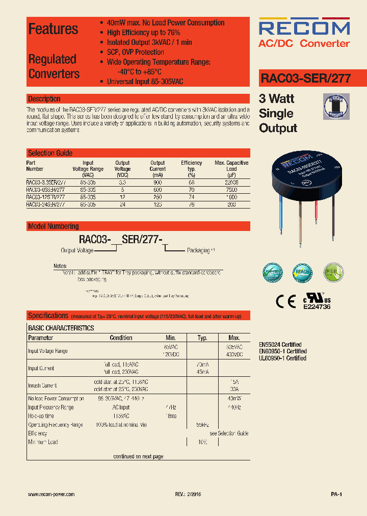 RAC03-12SER277_8440371.PDF Datasheet