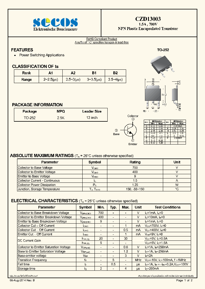 CZD13003-15_8441203.PDF Datasheet