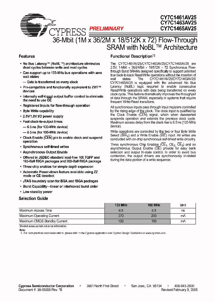 CY7C1463AV25_8442506.PDF Datasheet