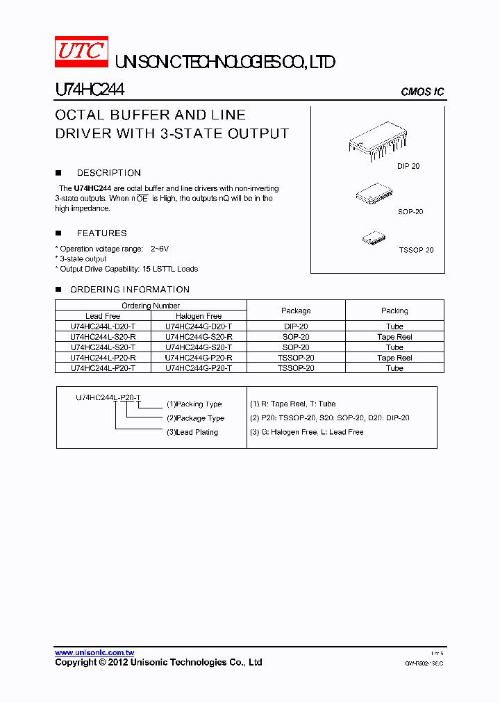U74HC244G-P20-R_8447776.PDF Datasheet