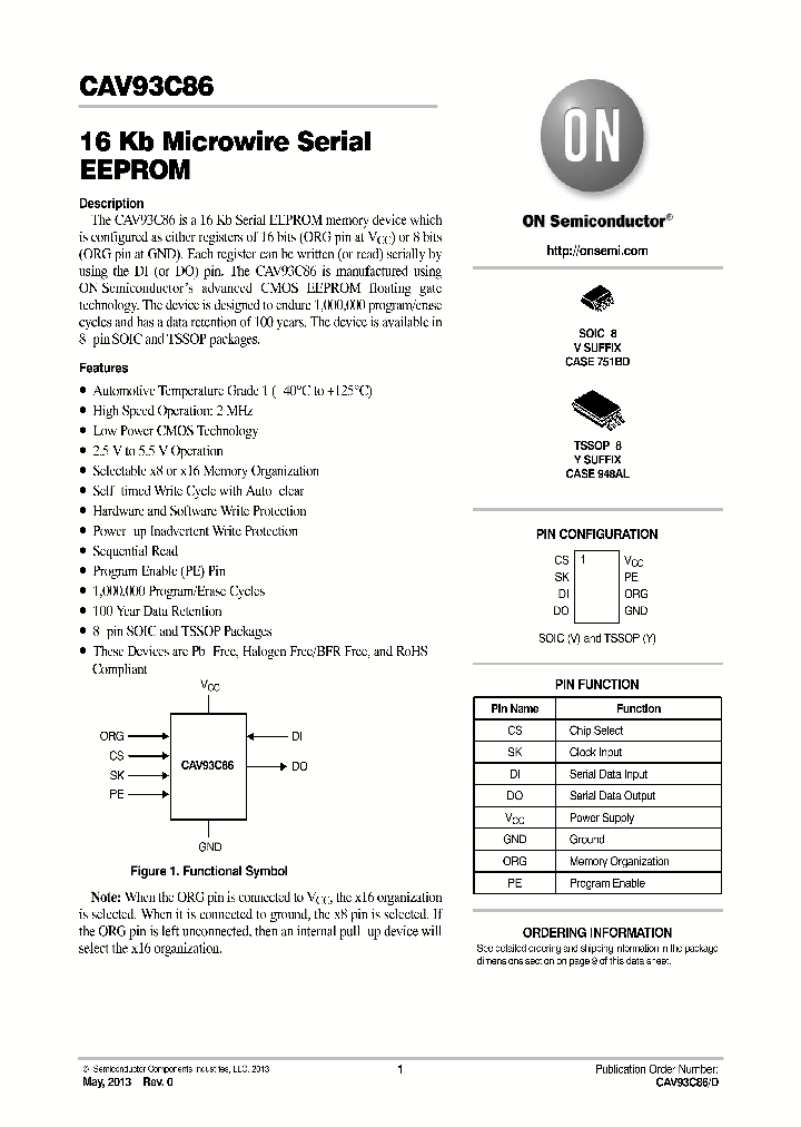 CAV93C86_8446865.PDF Datasheet