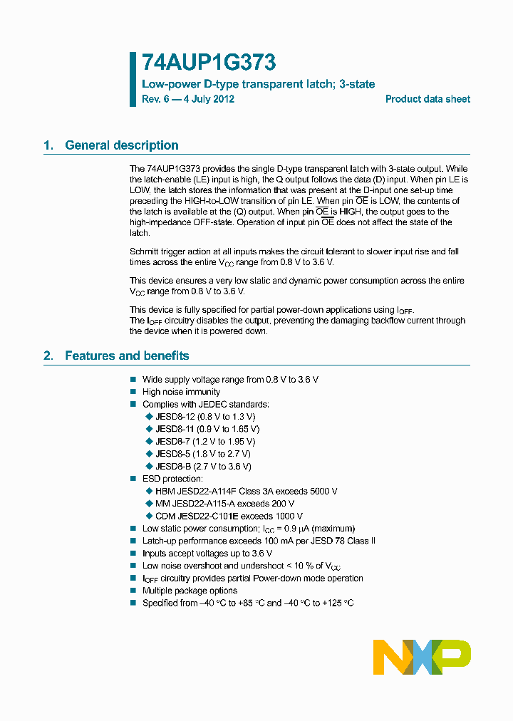 74AUP1G373GS_8447750.PDF Datasheet