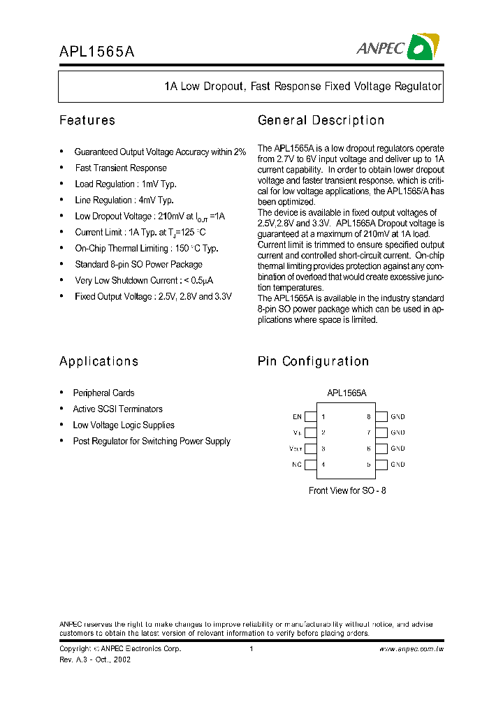 APL1565A-33KC-TU_8450299.PDF Datasheet