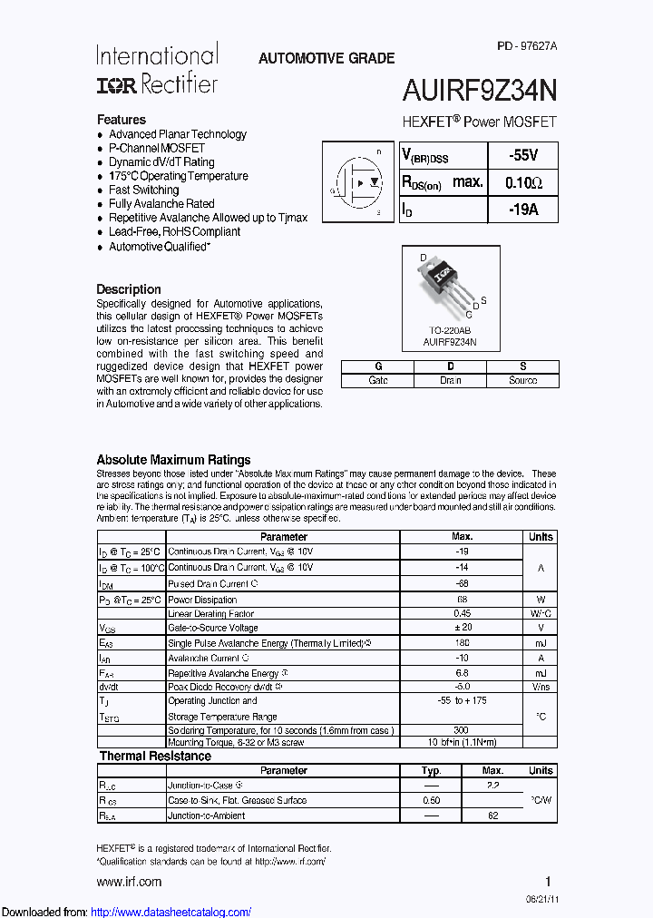 AUIRF9Z34N_8458015.PDF Datasheet