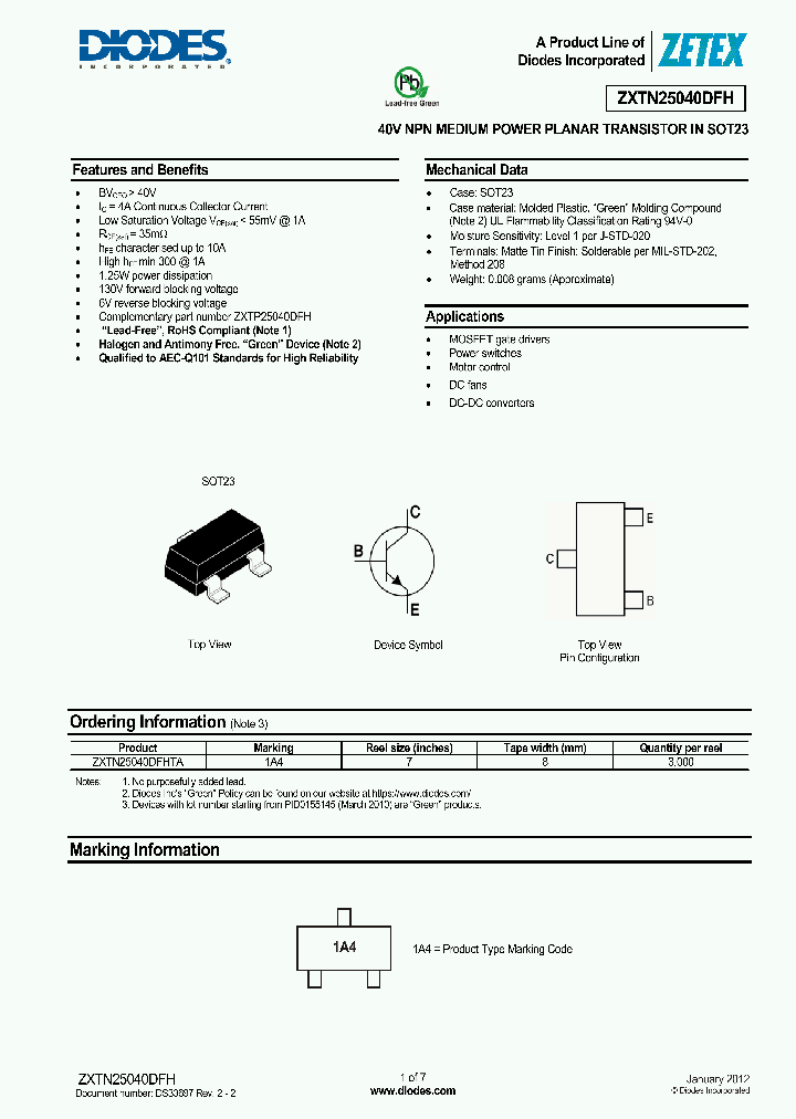 ZXTN25040DFHTA_8462076.PDF Datasheet